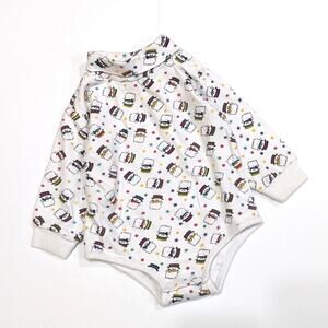 Vintage Circo Onesie Baby Boys Size 3-9m White Snowman Christmas Turtleneck